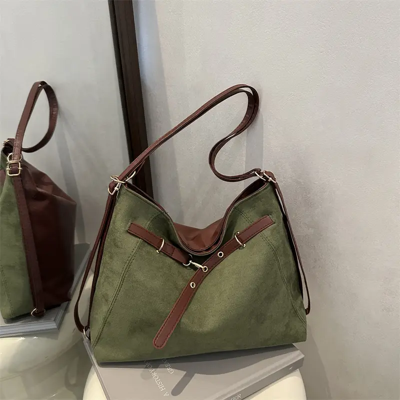 Women Retro Gold Tote Bag Large Capacity Casual Commuter - Image 9