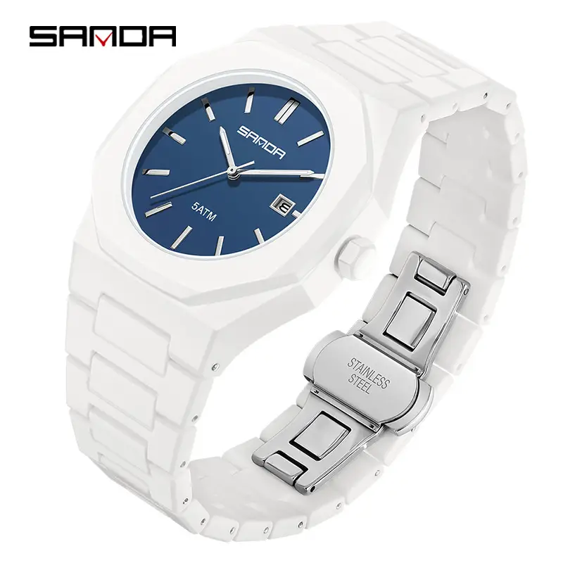 Sanda Popular Quartz Watch Classic Black and White Fashion Men's Watch Simple Single Calendar Nail 50m Waterproof Student Watch for Women - Image 19