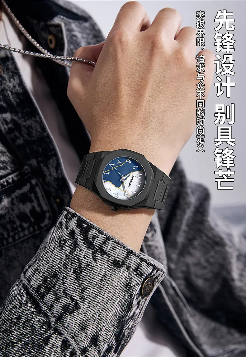 Sanda Popular Quartz Watch Classic Black and White Fashion Men's Watch Simple Single Calendar Nail 50m Waterproof Student Watch for Women — feature 17