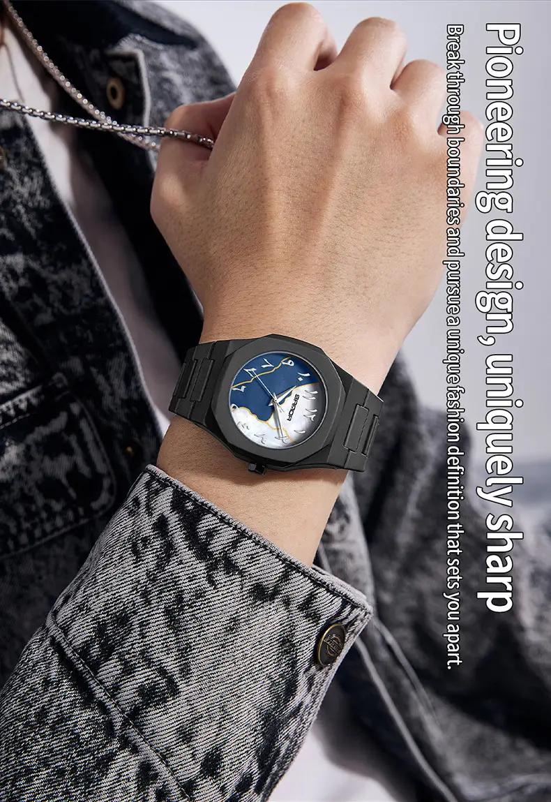 Sanda Popular Quartz Watch Classic Black and White Fashion Men's Watch Simple Single Calendar Nail 50m Waterproof Student Watch for Women — feature 38