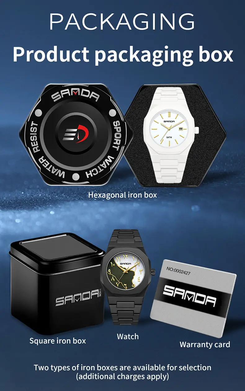 Sanda Popular Quartz Watch Classic Black and White Fashion Men's Watch Simple Single Calendar Nail 50m Waterproof Student Watch for Women — feature 47