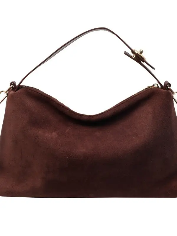 Retro Suede Shoulder Bag Brown 2025 New - Image 8