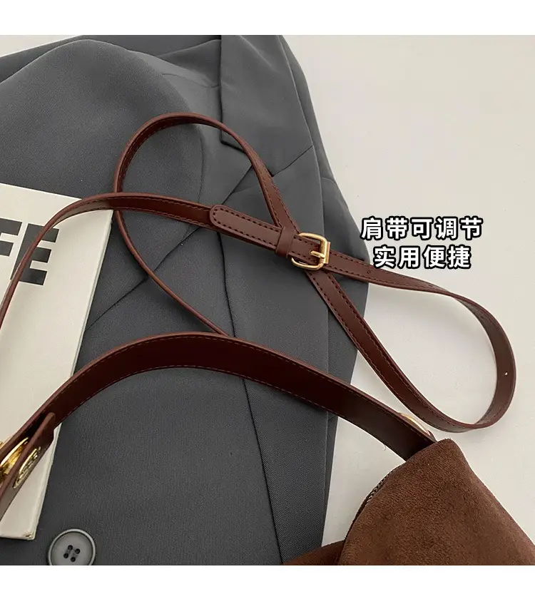 Retro Suede Shoulder Bag Brown 2025 New — feature 25