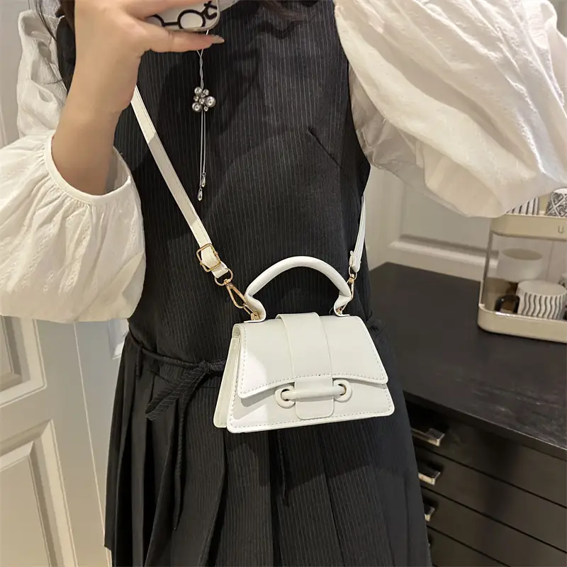 White & Beige Square Handbag for Women 2025 - Image 6