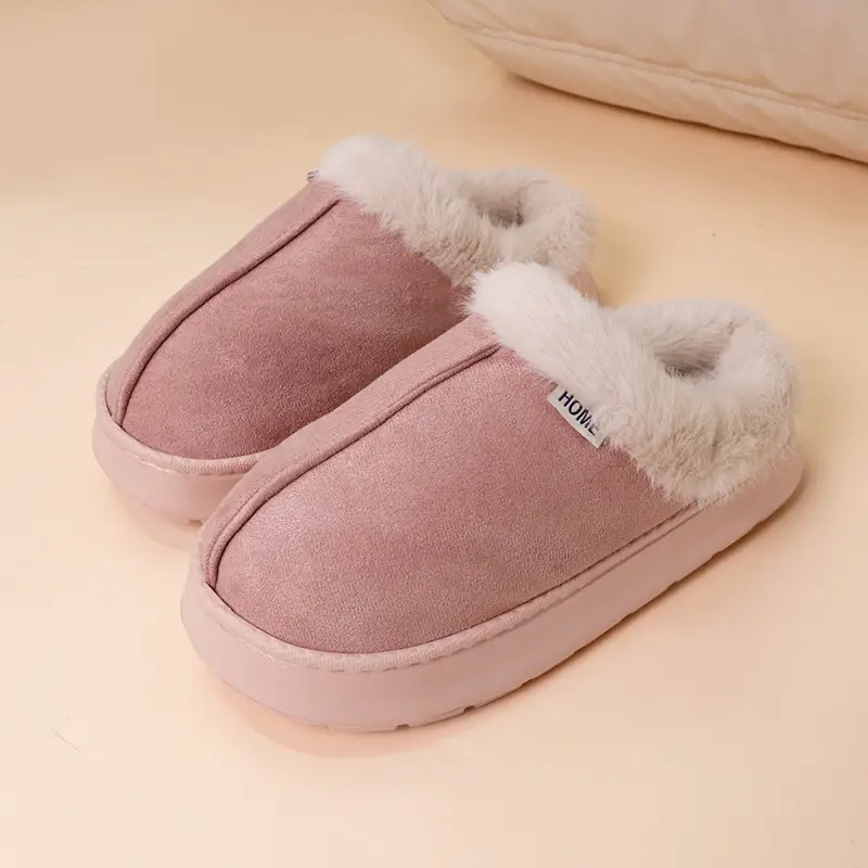 Women's Warm Cotton Slippers Brown Winter Indoor