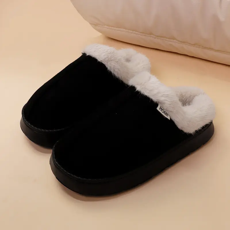 Women's Warm Cotton Slippers Brown Winter Indoor
