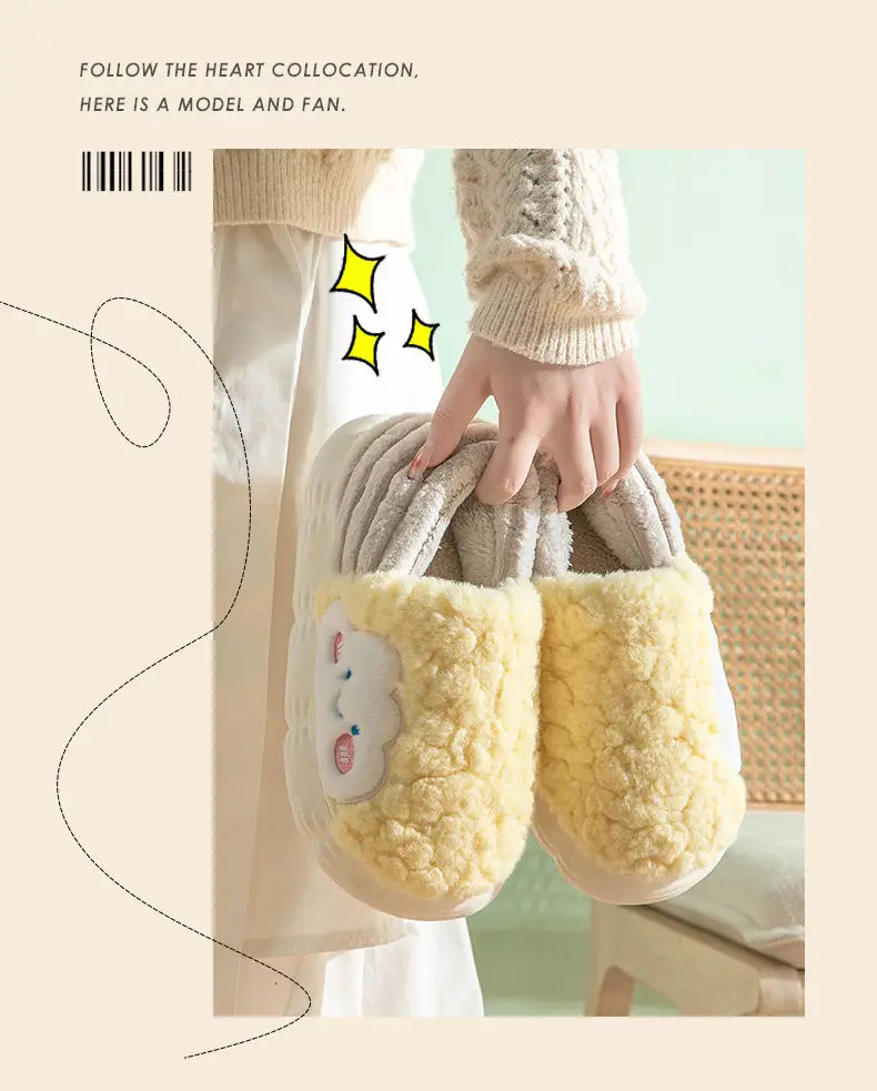 Maternity Cotton Slippers Women Winter Closed Toe Thick — feature 17