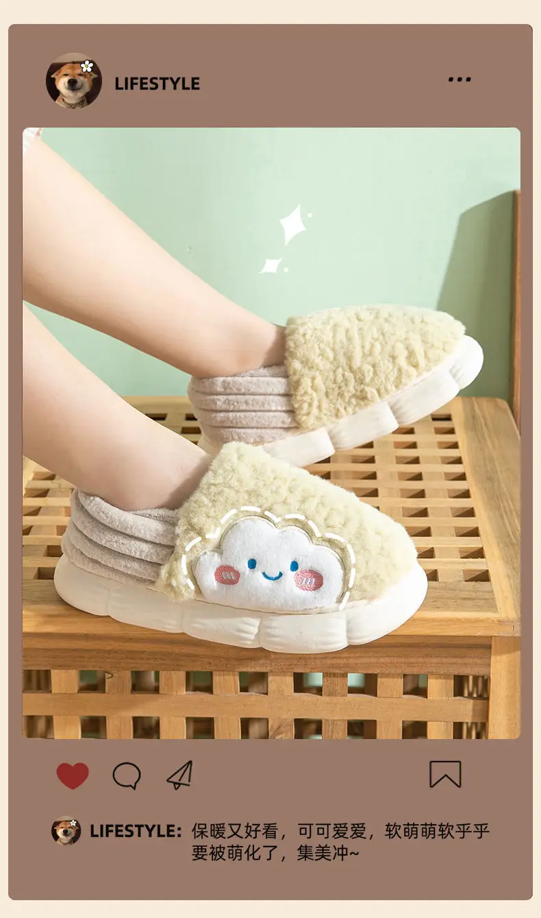 Maternity Cotton Slippers Women Winter Closed Toe Thick — feature 6