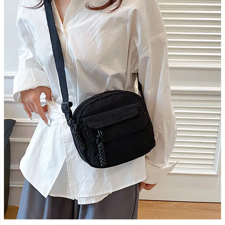 Corduroy 2025 Summer Crossbody Bag Green Campus Style — feature 13
