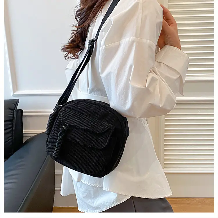 Corduroy 2025 Summer Crossbody Bag Green Campus Style — feature 14