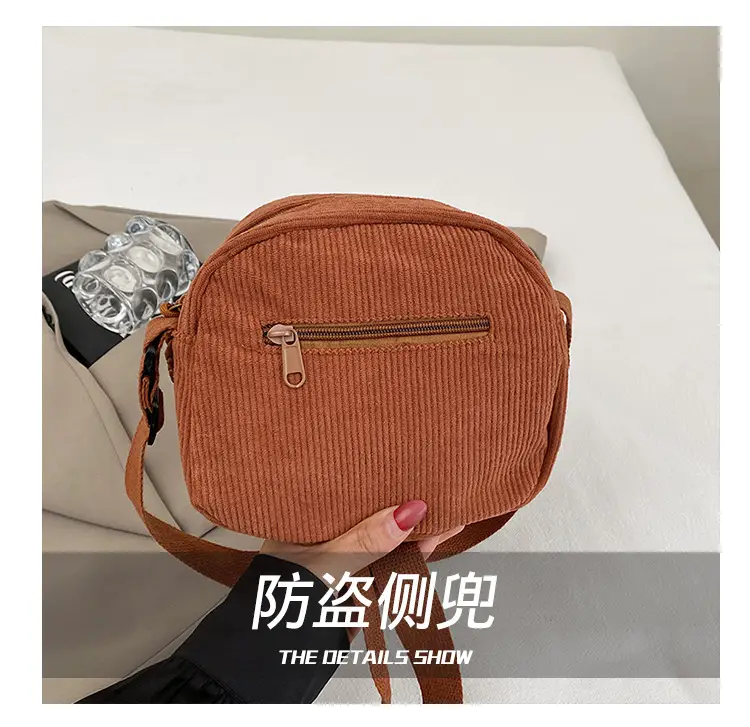 Corduroy 2025 Summer Crossbody Bag Green Campus Style — feature 5