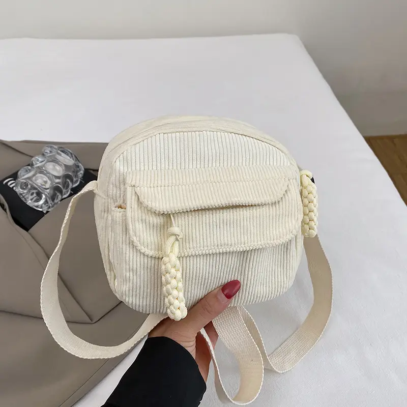 Corduroy 2025 Summer Crossbody Bag Green Campus Style - Image 2