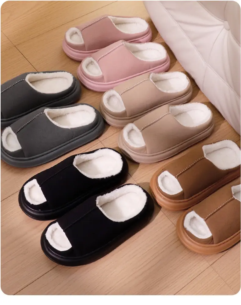 2025 Open-Toe Cotton Slippers Warm Non-Slip Indoor — feature 1