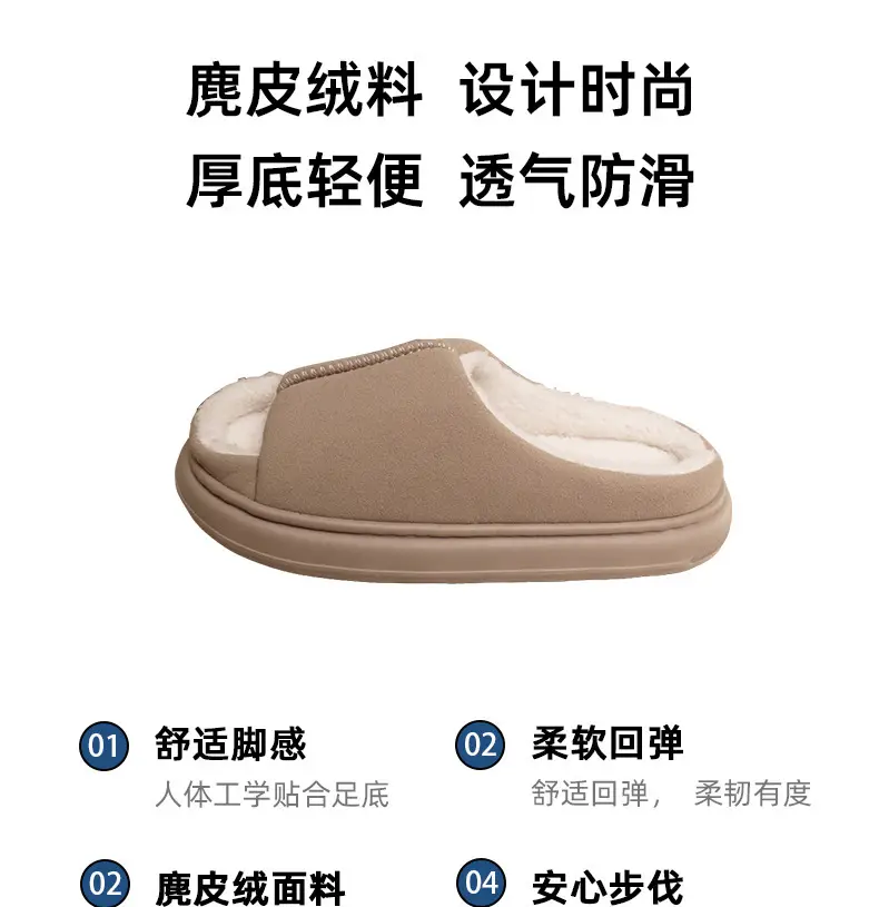 2025 Open-Toe Cotton Slippers Warm Non-Slip Indoor — feature 2