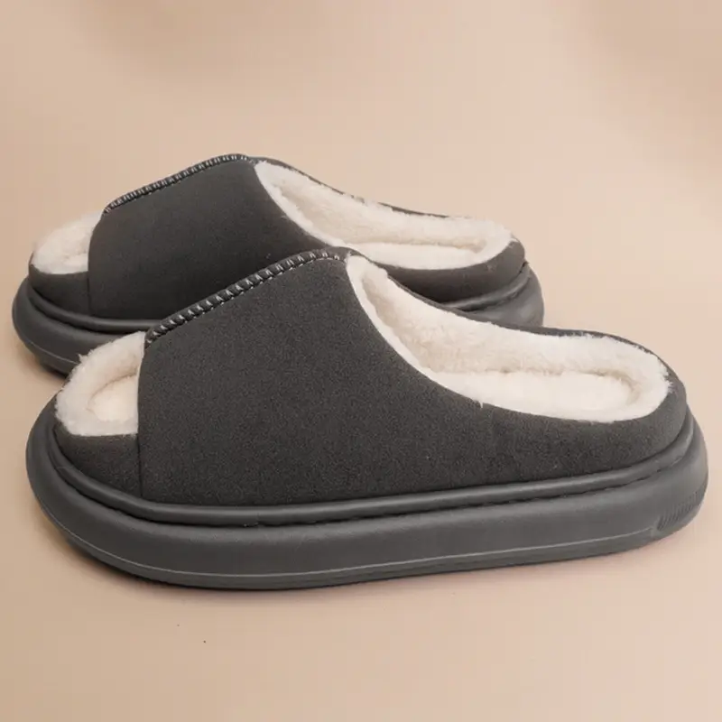 2025 Open-Toe Cotton Slippers Warm Non-Slip Indoor - Image 2