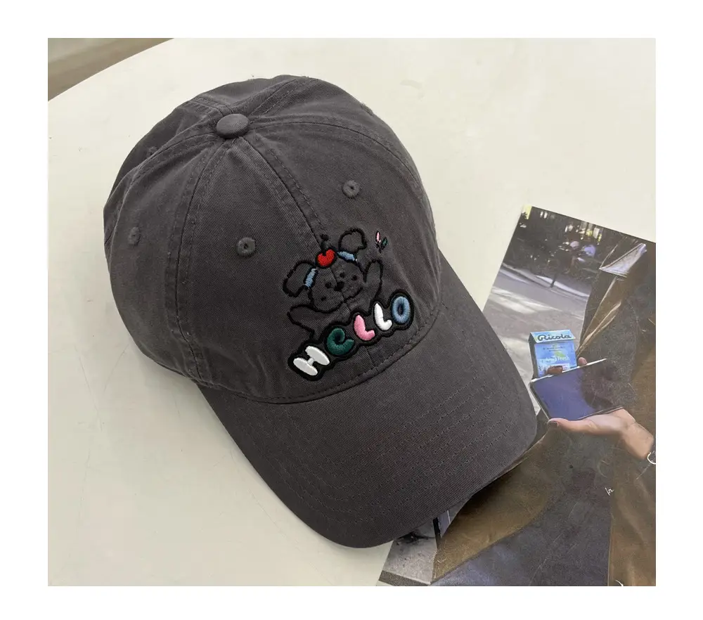 Japanese Style Puppy Duckbill Cap for Women Grey — feature 12