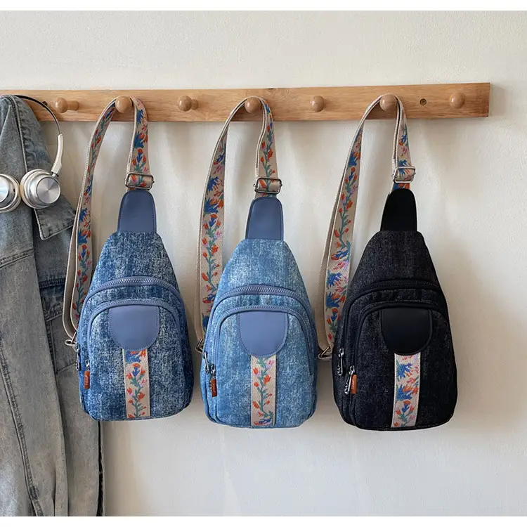 Denim Crossbody Bag Women 2025 Trendy Blue Patterned — feature 1