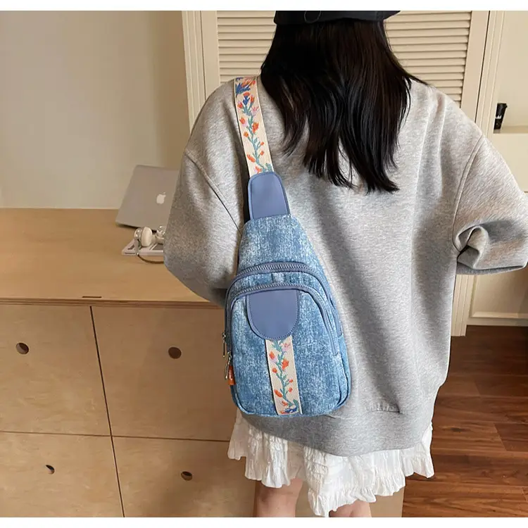 Denim Crossbody Bag Women 2025 Trendy Blue Patterned — feature 10