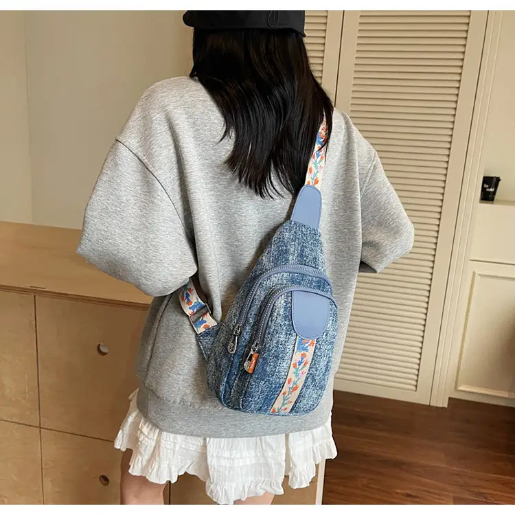 Denim Crossbody Bag Women 2025 Trendy Blue Patterned — feature 11