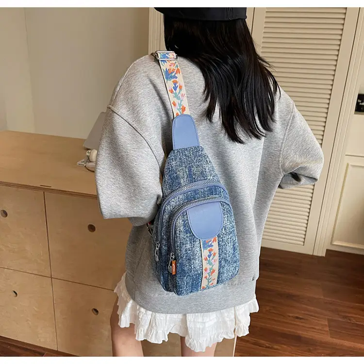 Denim Crossbody Bag Women 2025 Trendy Blue Patterned — feature 13