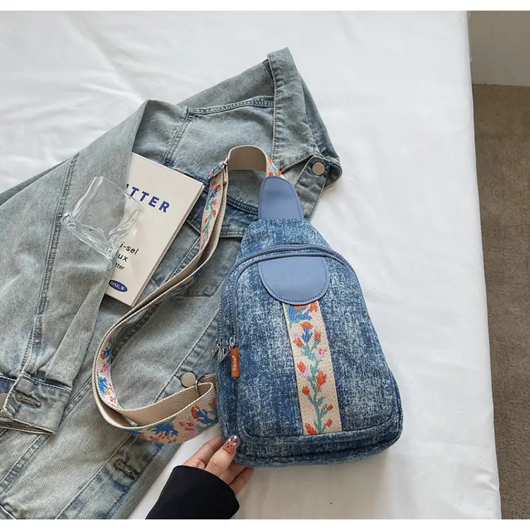Denim Crossbody Bag Women 2025 Trendy Blue Patterned — feature 22