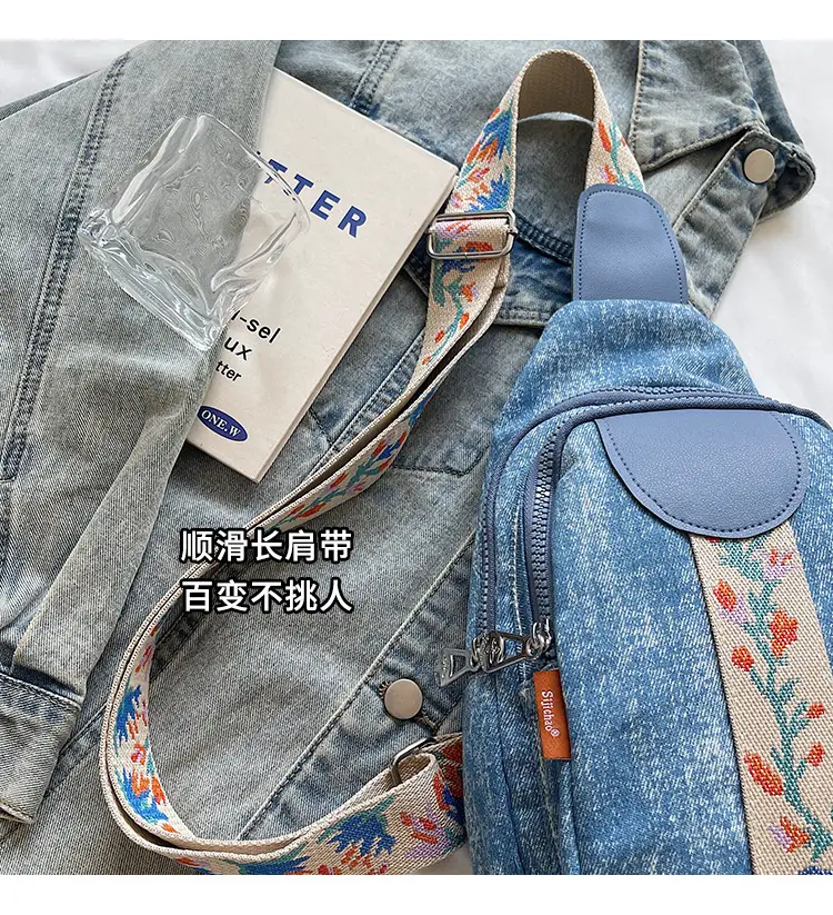 Denim Crossbody Bag Women 2025 Trendy Blue Patterned — feature 3