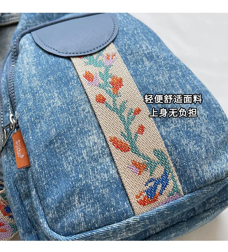 Denim Crossbody Bag Women 2025 Trendy Blue Patterned — feature 4