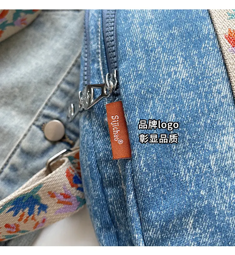 Denim Crossbody Bag Women 2025 Trendy Blue Patterned — feature 5