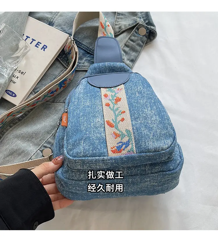Denim Crossbody Bag Women 2025 Trendy Blue Patterned — feature 6