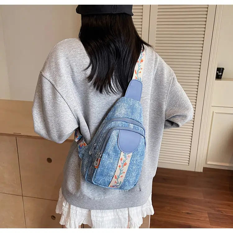 Denim Crossbody Bag Women 2025 Trendy Blue Patterned — feature 9