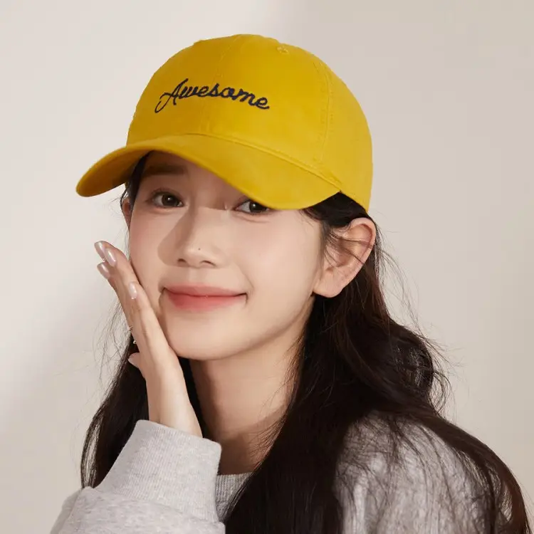 Korean Style White "Awesome" Cap for Women - Image 5