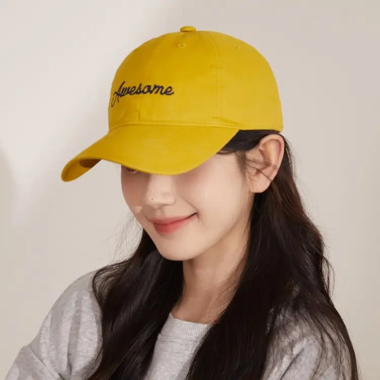 Korean Style White "Awesome" Cap for Women - Image 6