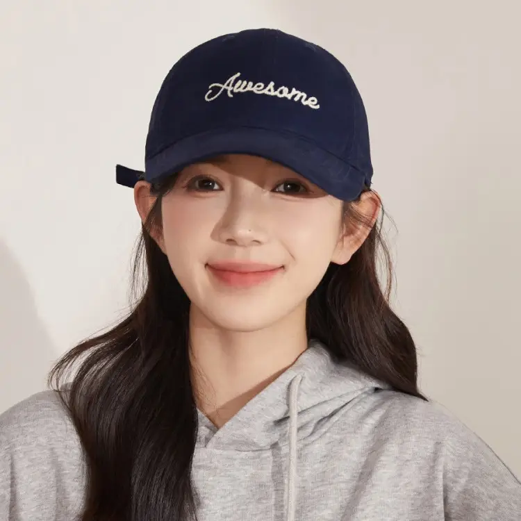 Korean Style White "Awesome" Cap for Women - Image 7
