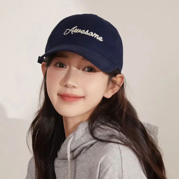 Korean Style White "Awesome" Cap for Women - Image 8