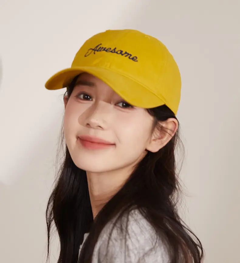 Korean Style White "Awesome" Cap for Women — feature 1