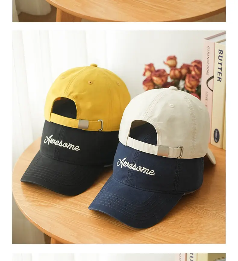 Korean Style White "Awesome" Cap for Women — feature 13