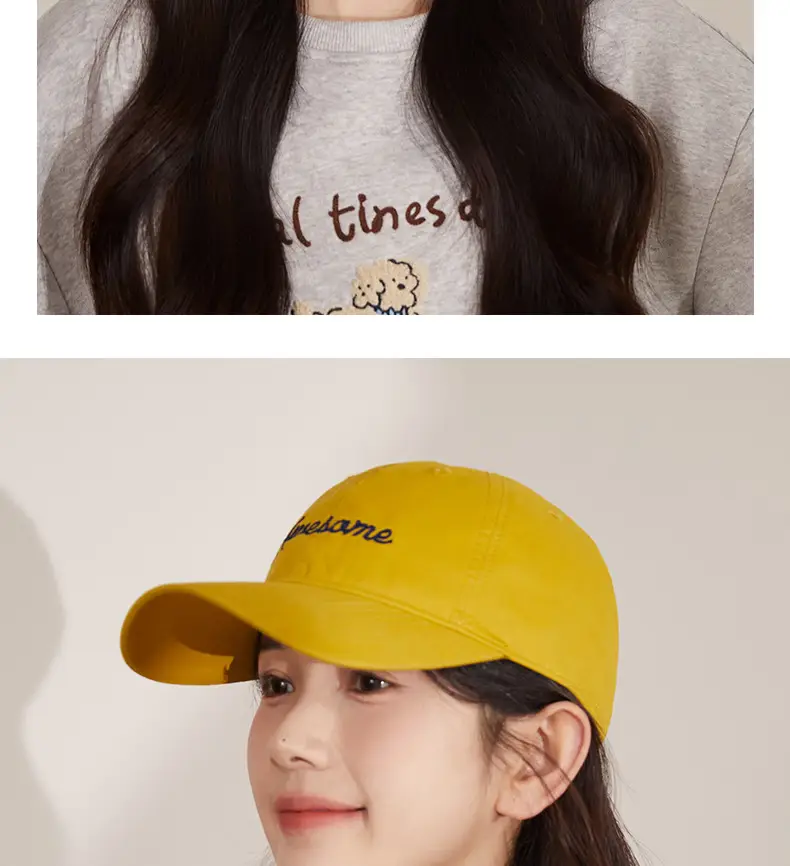 Korean Style White "Awesome" Cap for Women — feature 3
