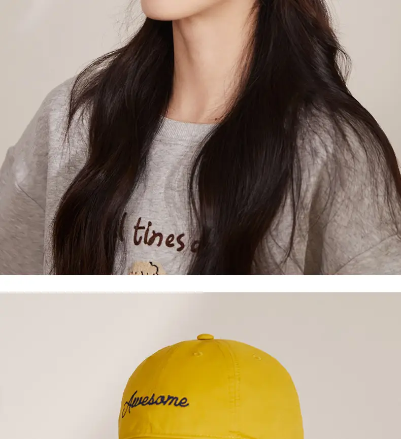 Korean Style White "Awesome" Cap for Women — feature 4