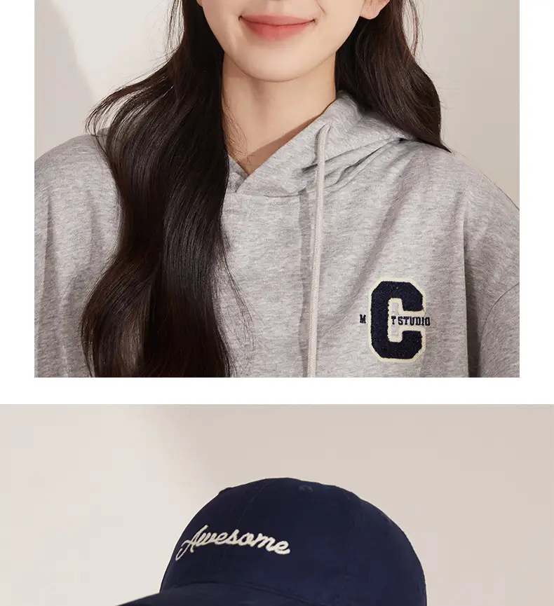 Korean Style White "Awesome" Cap for Women — feature 9