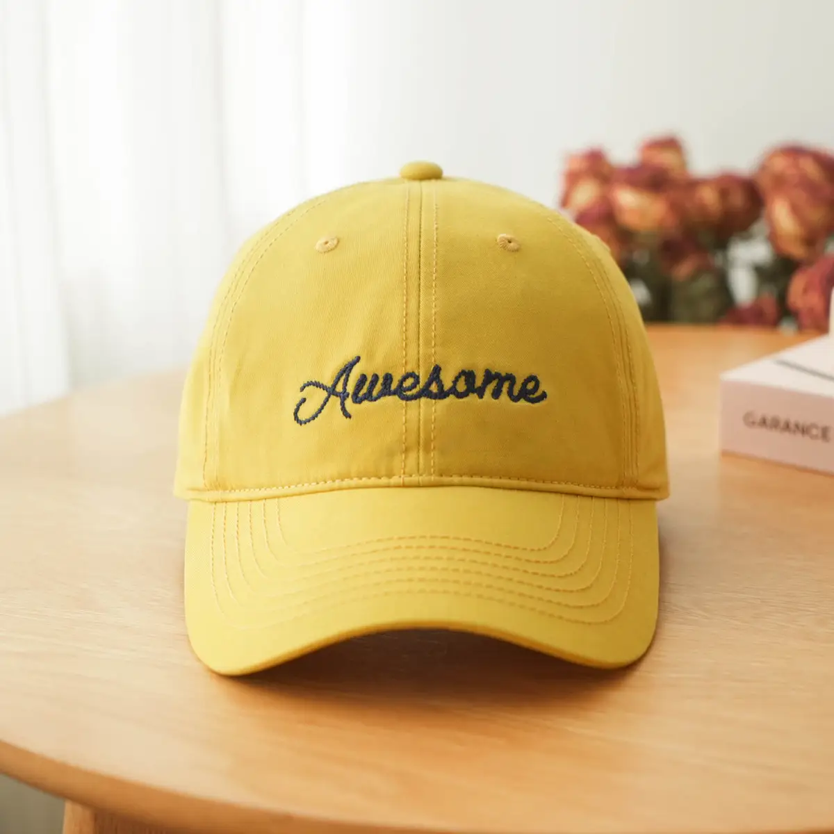 Korean Style White "Awesome" Cap for Women - Image 2