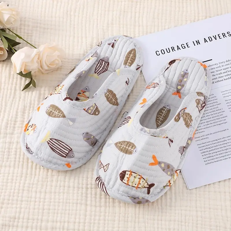 2025 Soft-Soled Silent Slippers for Women, Quilted Cotton Breathable Slippers, Indoor and Outdoor Thin-Soled Full Cotton Closed-Toe Slippers — feature 7