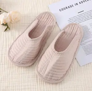 2025 Soft-Soled Silent Slippers for Women, Quilted Cotton Breathable Slippers, Indoor and Outdoor Thin-Soled Full Cotton Closed-Toe Slippers - Image 11