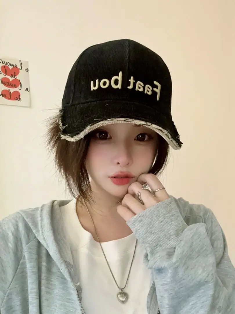 Women Baseball Cap with Letter Embroidery Distressed Design — feature 12