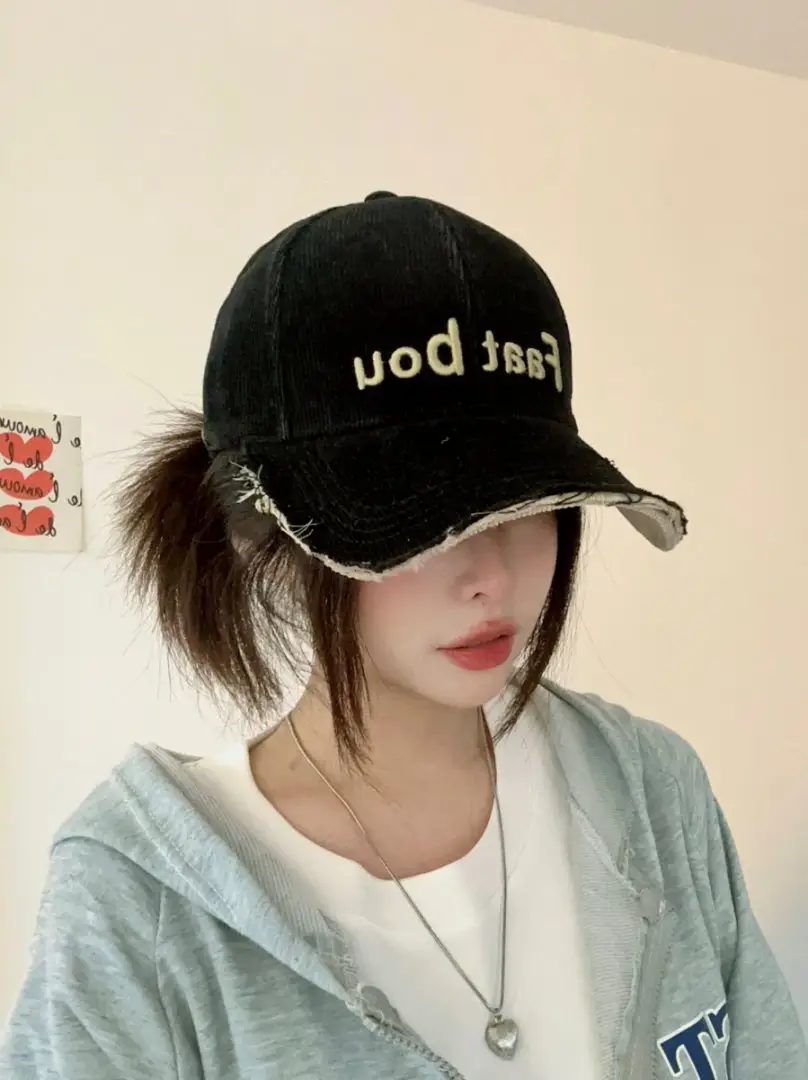 Women Baseball Cap with Letter Embroidery Distressed Design — feature 13