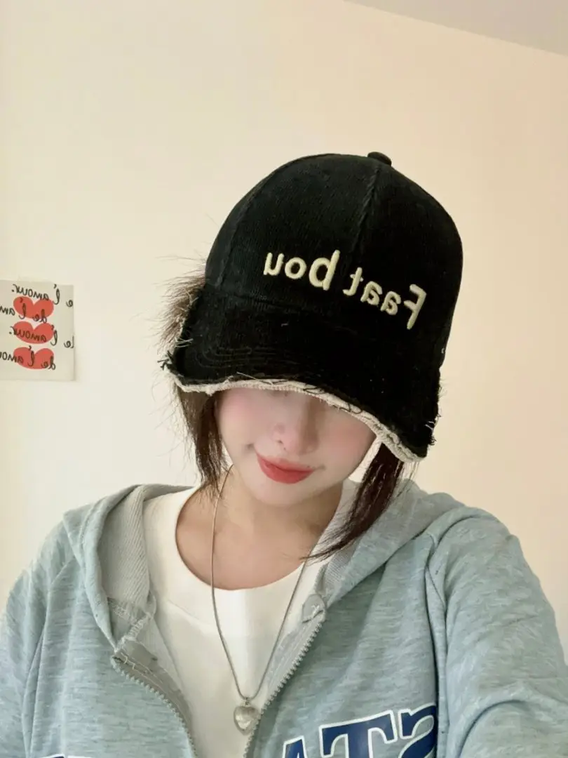 Women Baseball Cap with Letter Embroidery Distressed Design — feature 17