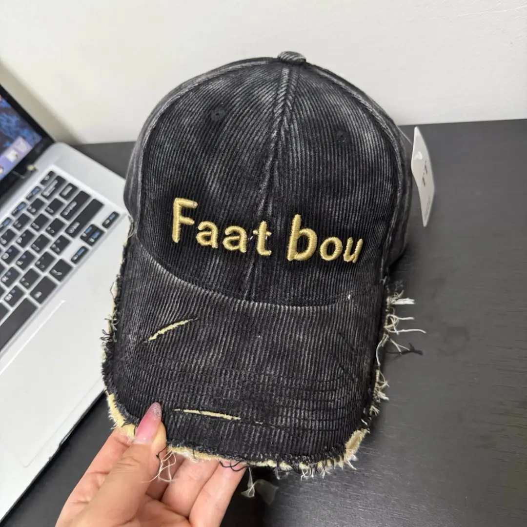 Women Baseball Cap with Letter Embroidery Distressed Design — feature 2