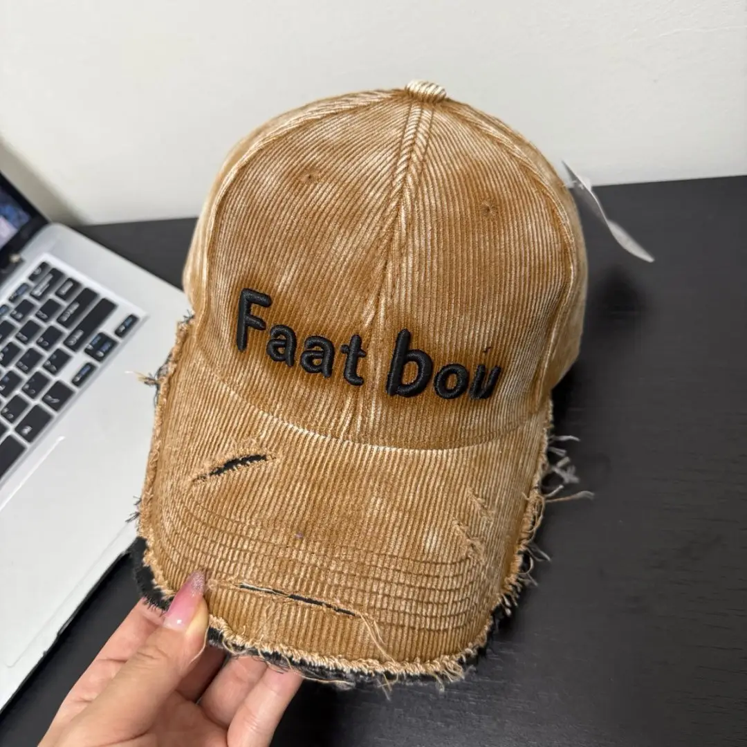 Women Baseball Cap with Letter Embroidery Distressed Design — feature 3