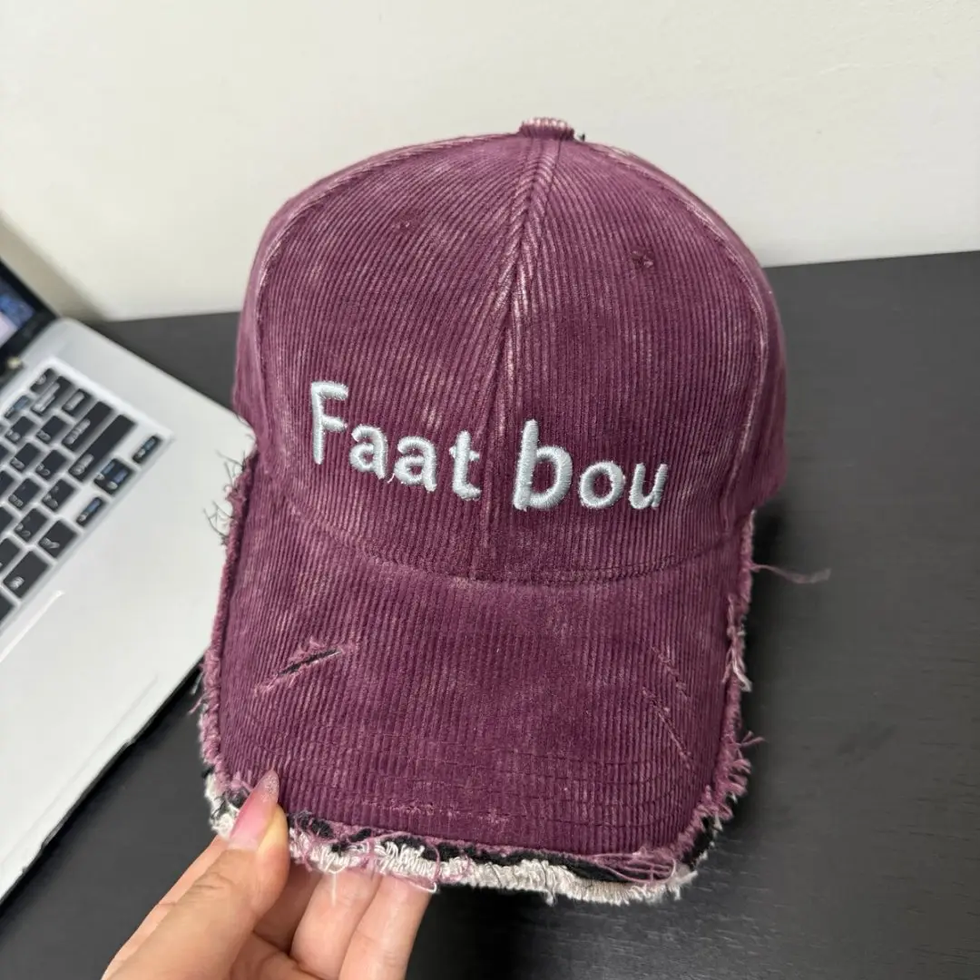 Women Baseball Cap with Letter Embroidery Distressed Design — feature 5