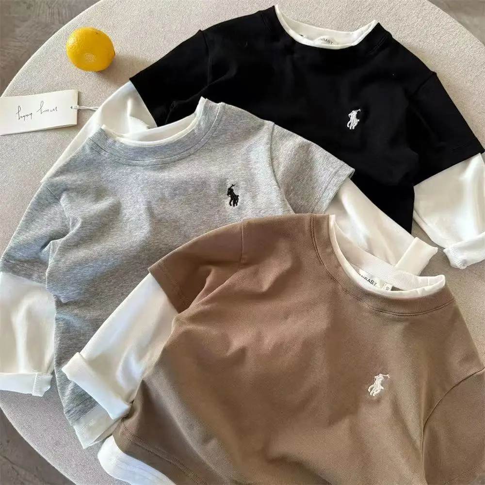 Boys Long Sleeve Cotton T-Shirts Spring Autumn Set — feature 1