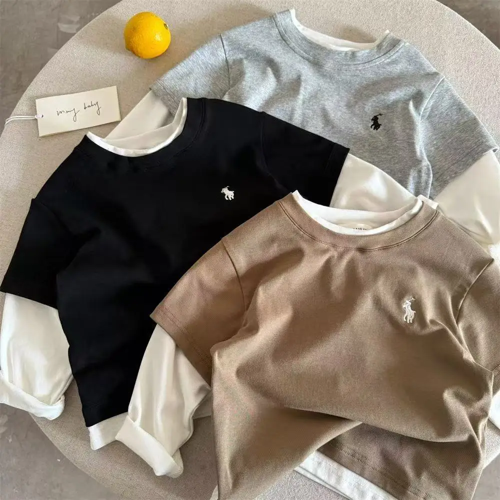 Boys Long Sleeve Cotton T-Shirts Spring Autumn Set — feature 3